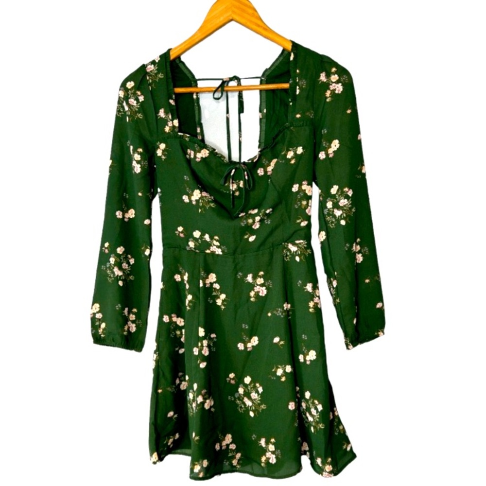 Abercrombie and Fitch green floral dress size X-small